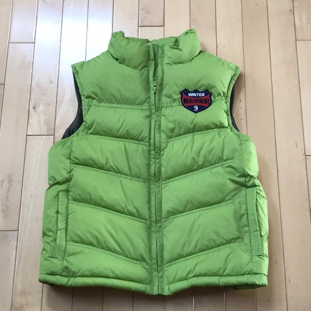 NWT Gymboree Boys nylon lime green vest w patch - M